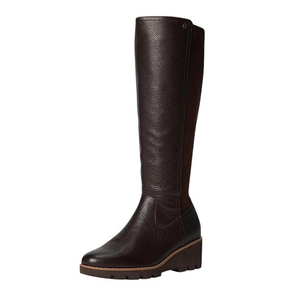 VIONIC Womens Ashland High Shaft Boots US 6M EU 36 Wide Calf Brown Leather NIB - Picture 1 of 13